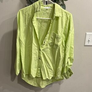 Blu Pepper Light Green Casual Button-Down Shirt